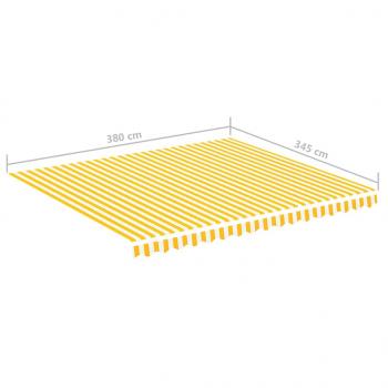 Markisenbespannung Gelb und Weiß 4x3,5 m