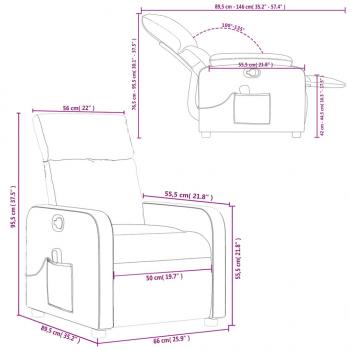 Massagesessel Dunkelbraun Stoff