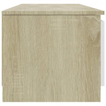 TV-Schrank Weiß und Sonoma-Eiche 140x40x35,5 cm Holzwerkstoff