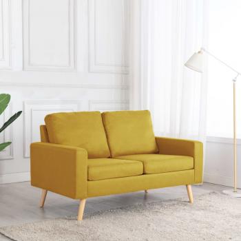 ARDEBO.de - 2-Sitzer-Sofa Gelb Stoff