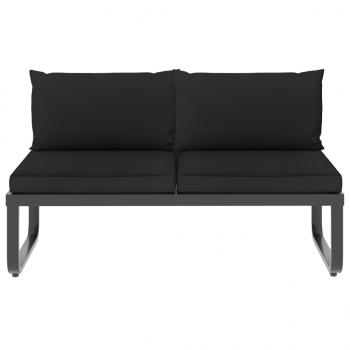 5-tlg. Garten-Ecksofa-Set mit Auflagen Aluminium und WPC