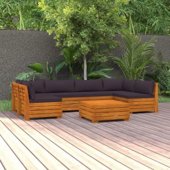 ARDEBO.de - 7-tlg. Garten-Lounge-Set mit Kissen Massivholz Akazie