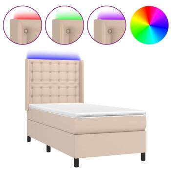 Boxspringbett mit Matratze & LED Cappuccino-Braun 80x200cm