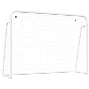 Fußballtor mit Netz Weiß 214x75x152 cm Stahl & Polyester 