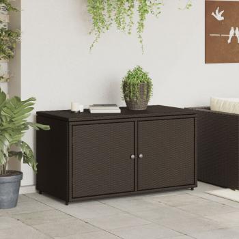 Gartenschrank Braun 110x55x60,5 cm Poly Rattan