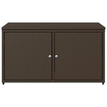 Gartenschrank Braun 110x55x60,5 cm Poly Rattan