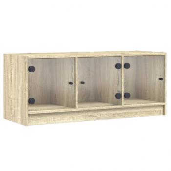 TV-Schrank mit Glastüren Sonoma-Eiche 102x37x42 cm