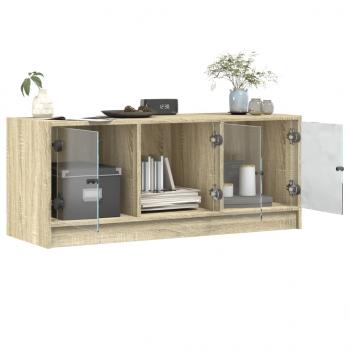 TV-Schrank mit Glastüren Sonoma-Eiche 102x37x42 cm