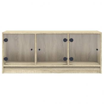 TV-Schrank mit Glastüren Sonoma-Eiche 102x37x42 cm