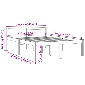 Seniorenbett Wachsbraun 120x200 cm Massivholz Kiefer