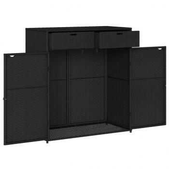 Gartenschrank Schwarz 105x55x113 cm Poly Rattan