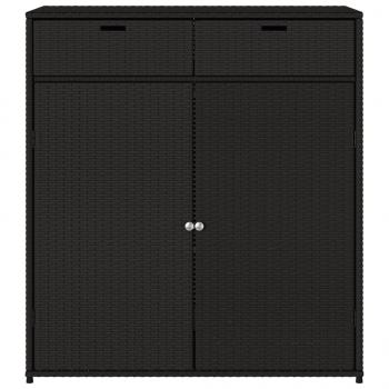 Gartenschrank Schwarz 105x55x113 cm Poly Rattan