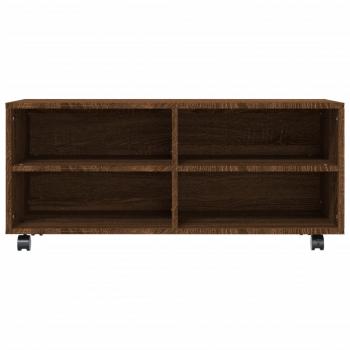 TV-Schrank mit Rollen Braun Eiche 90x35x35 cm Holzwerkstoff