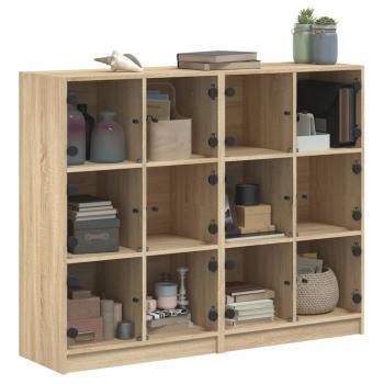 Bücherregal mit Türen Sonoma-Eiche 136x37x109 cm Holzwerkstoff