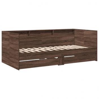 Tagesbett Schubladen Braun Eiche-Optik 75x190 cm Holzwerkstoff