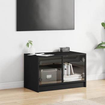 TV-Schrank mit Glastüren Schwarz 68x37x42 cm