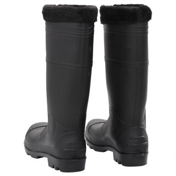 Gummistiefel mit Herausnehmbarem Innenfutter Schwarz Gr. 46 PVC