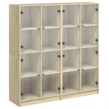 Bücherschrank mit Türen Sonoma-Eiche 136x37x142cm Holzwerkstoff