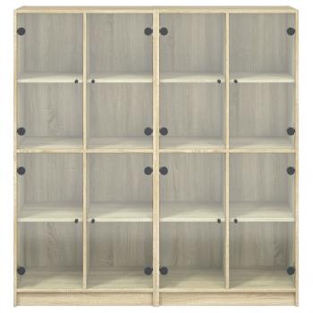 Bücherschrank mit Türen Sonoma-Eiche 136x37x142cm Holzwerkstoff