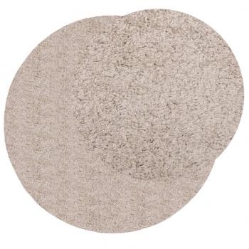 Shaggy-Teppich PAMPLONA Hochflor Modern Beige Ø 200 cm