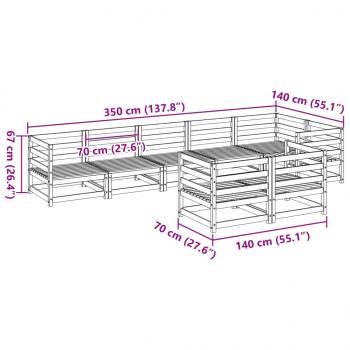 8-tlg. Garten-Sofagarnitur Kiefernholz Imprägniert