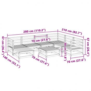 8-tlg. Garten-Sofagarnitur Kiefernholz Imprägniert