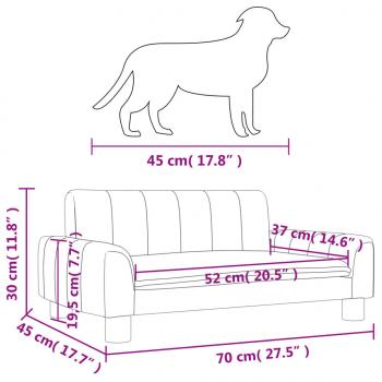 Hundebett Creme 70x45x30 cm Stoff