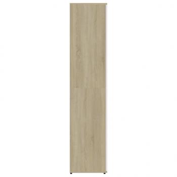 Schuhschrank Weiß & Sonoma-Eiche 80x39x178 cm Holzwerkstoff