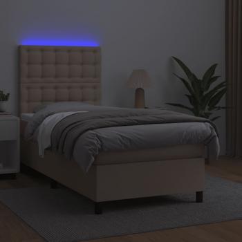 Boxspringbett mit Matratze & LED Cappuccino-Braun 80x200cm