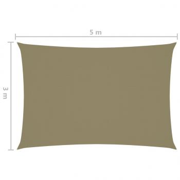 Sonnensegel Oxford-Gewebe Rechteckig 3x5 m Beige