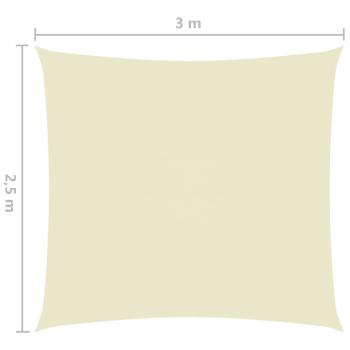 Sonnensegel Oxford-Gewebe Rechteckig 2,5x3 m Creme