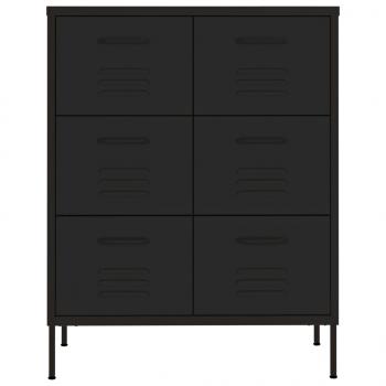 Schubladenschrank Schwarz 80x35x101,5 cm Stahl    