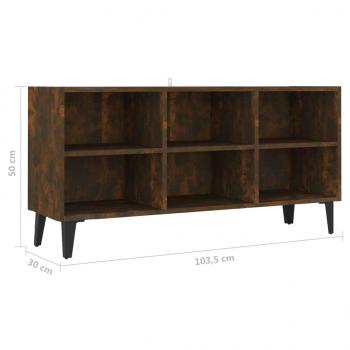 TV-Schrank mit Metallbeinen Räuchereiche 103,5x30x50 cm