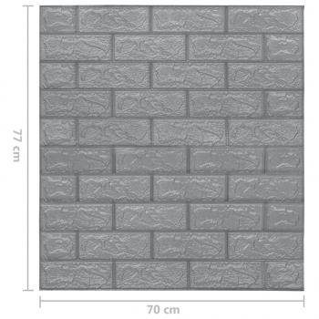 3D Tapete Ziegelstein Selbstklebend 20 Stk. Anthrazit