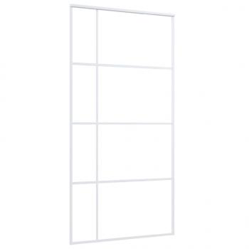 Schiebetür ESG Glas und Aluminium mattiert 102,5x205 cm Weiß