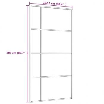 Schiebetür ESG Glas und Aluminium mattiert 102,5x205 cm Weiß