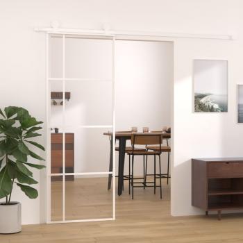 ARDEBO.de - Schiebetür ESG-Glas und Aluminium 76x205 cm Weiß