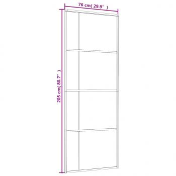 Schiebetür ESG-Glas und Aluminium 76x205 cm Weiß