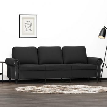 ARDEBO.de - 3-Sitzer-Sofa Schwarz 180 cm Samt