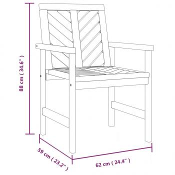 Garten-Essstühle 4 Stk. Massivholz Akazie