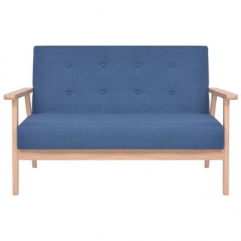 Sofagarnitur 2-tlg. Stoff Blau