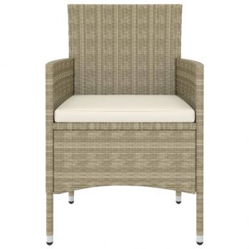 5-tlg. Garten-Lounge-Set Poly Rattan Beige