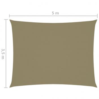 Sonnensegel Oxford-Gewebe Rechteckig 3,5x5 m Beige