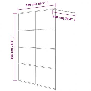 Duschwand für Begehbare Dusche Silbern 140x195 cm ESG-Klarglas