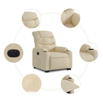 Relaxsessel mit Aufstehhilfe Elektrisch Creme Stoff