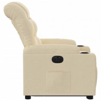 Relaxsessel mit Aufstehhilfe Elektrisch Creme Stoff