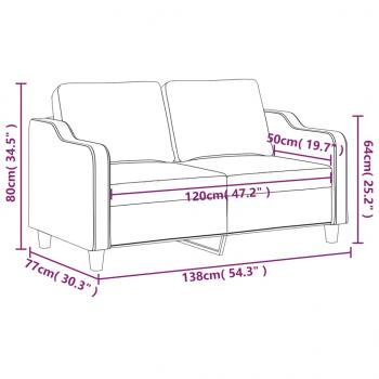 2-Sitzer-Sofa Creme 120 cm Stoff