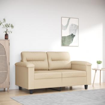 ARDEBO.de - 2-Sitzer-Sofa Creme 120 cm Mikrofasergewebe