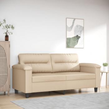 ARDEBO.de - 2-Sitzer-Sofa Creme 140 cm Mikrofasergewebe