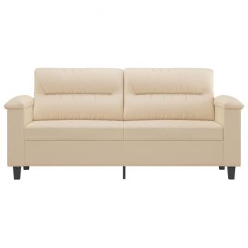 2-Sitzer-Sofa Creme 140 cm Mikrofasergewebe